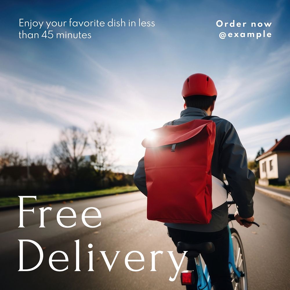 Free delivery Instagram post template