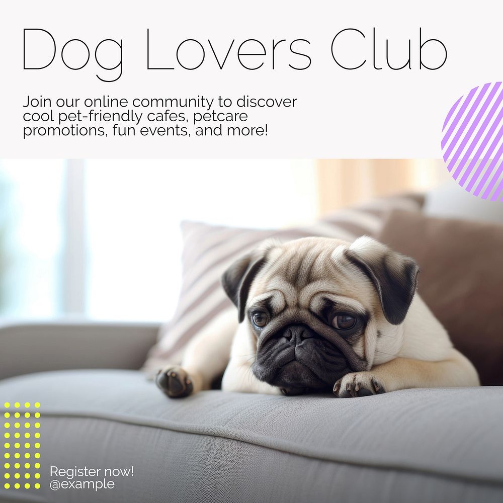 Dog lovers club Facebook post template
