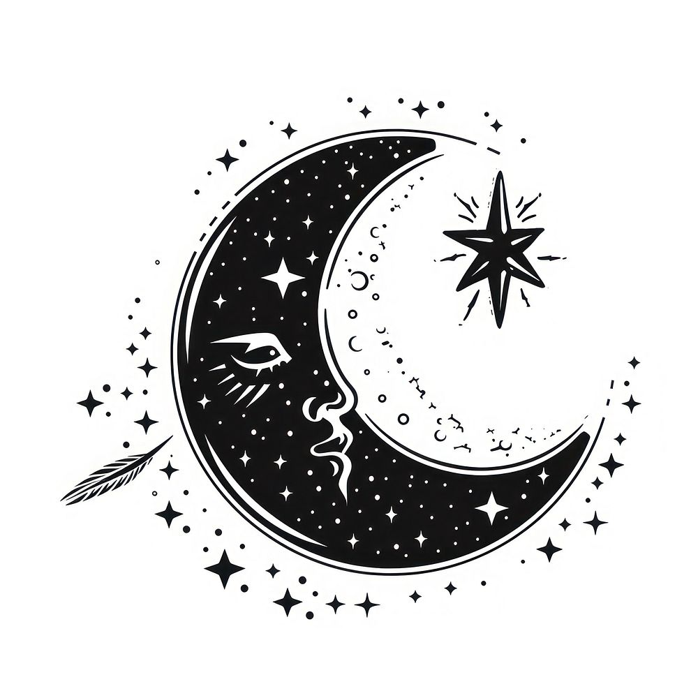Moon and shooting star symbol emblem smoke pipe.