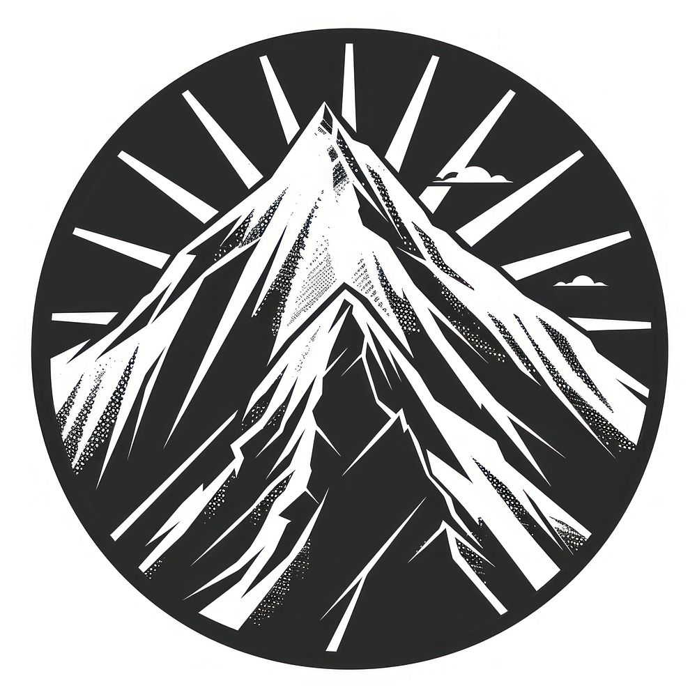 Mountain logo outdoors stencil.
