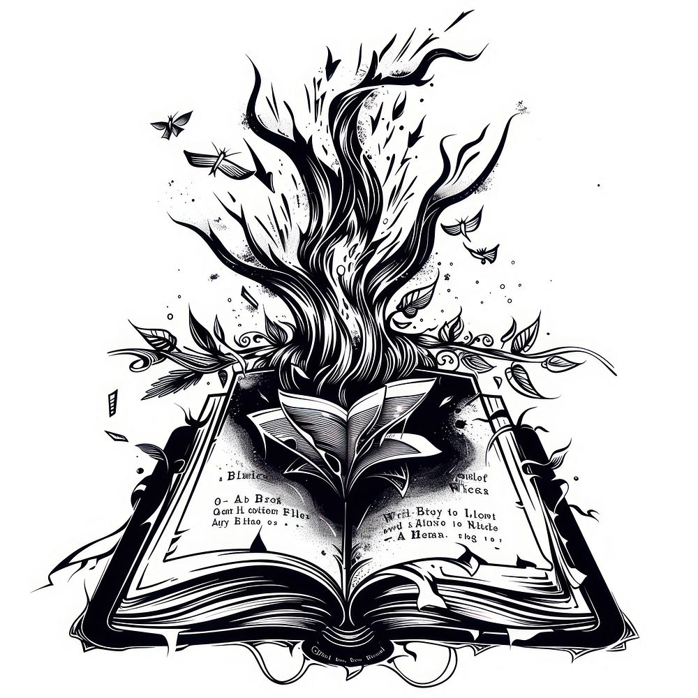 Open book graphics tattoo publication. | Free Photo Illustration - rawpixel