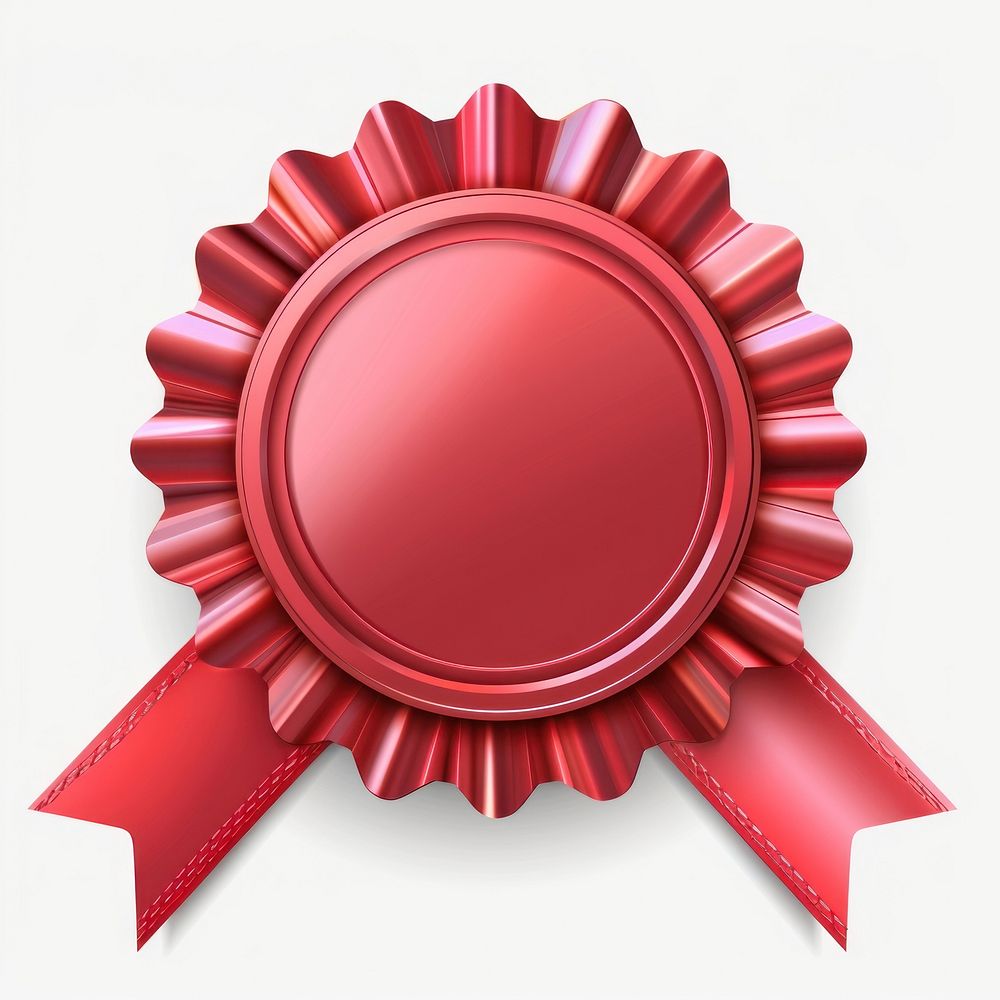 Gradient red Ribbon award badge icon letterbox mailbox symbol.