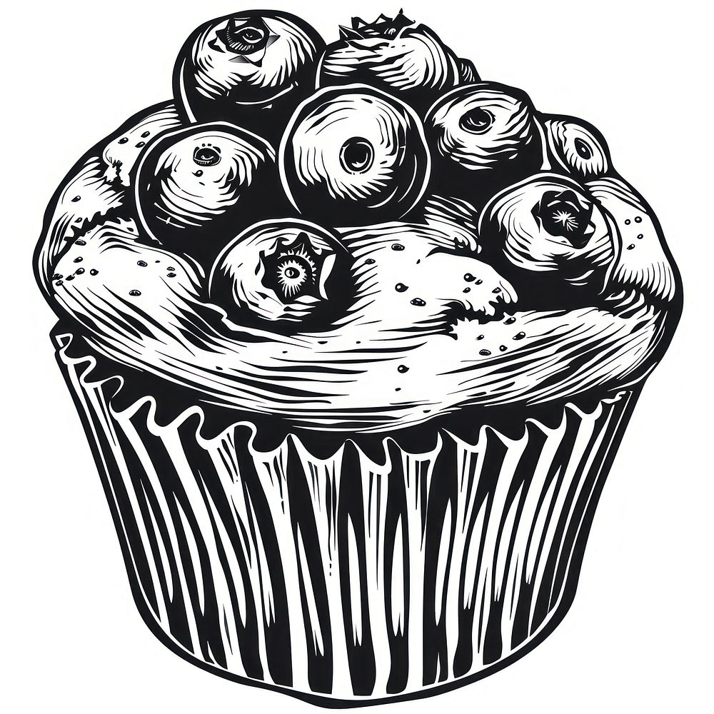 Blueberry muffin cupcake dessert produce.