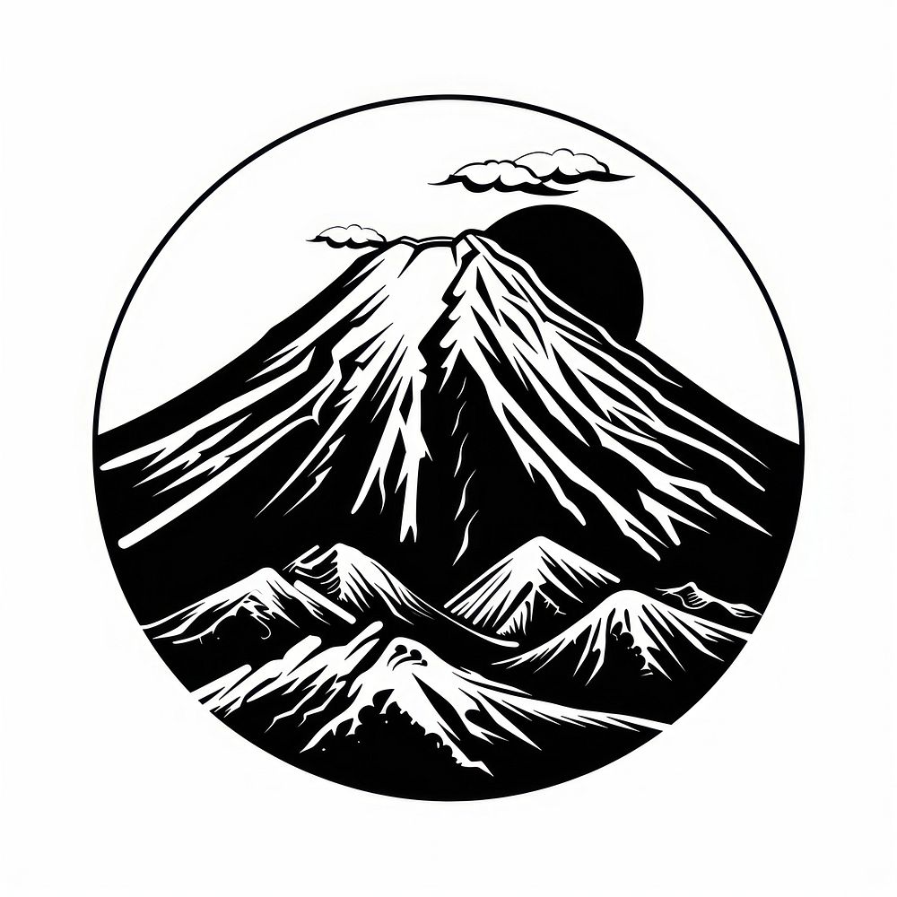 Cute mountain fuji logo astronomy outdoors.