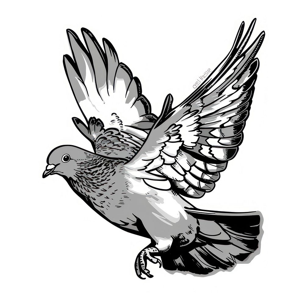 Cartoon dove animal pigeon bird.