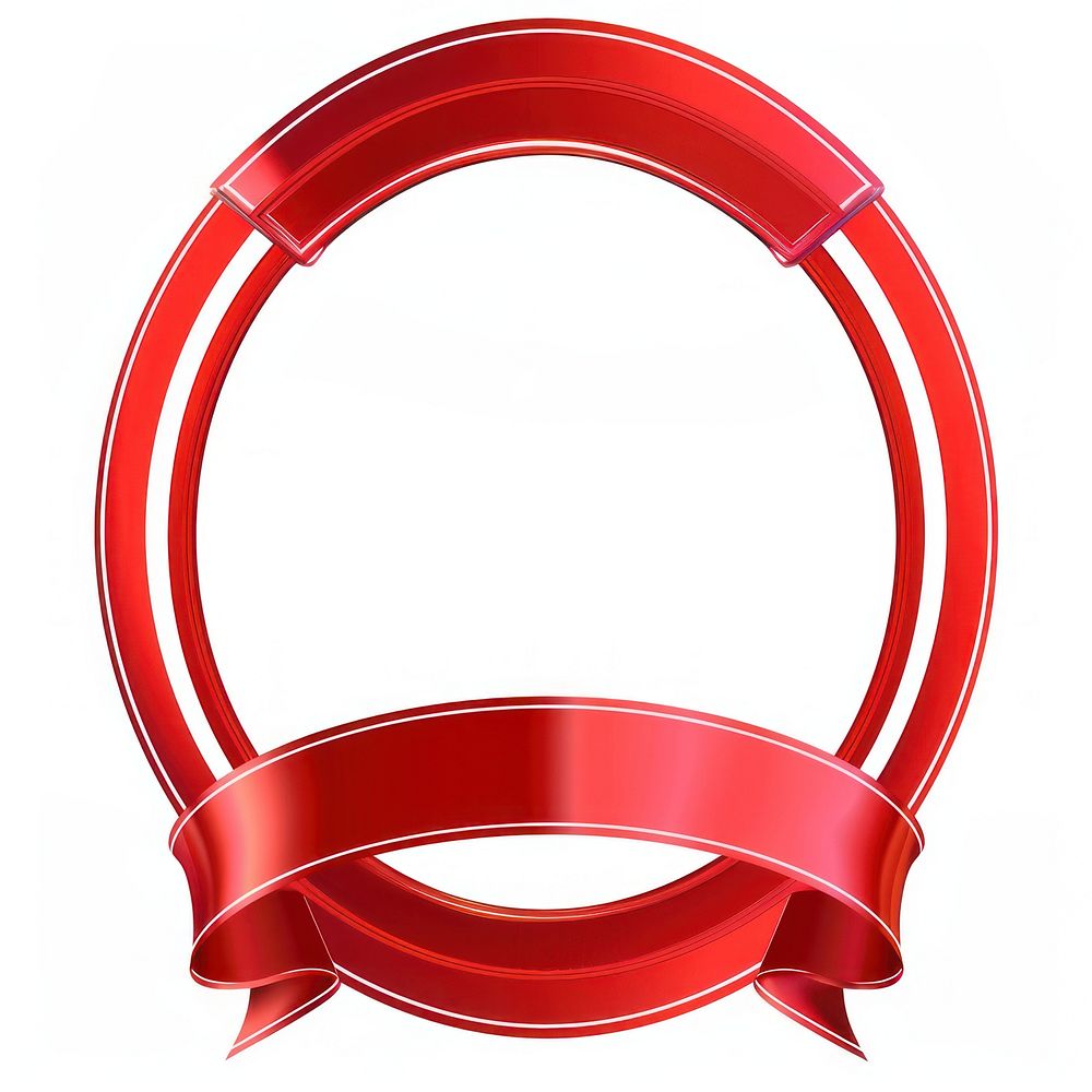 Oval gradient Ribbon red award appliance device logo.