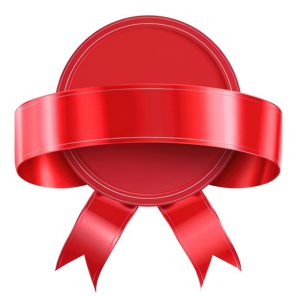 Oval gradient Ribbon red award appliance device symbol.