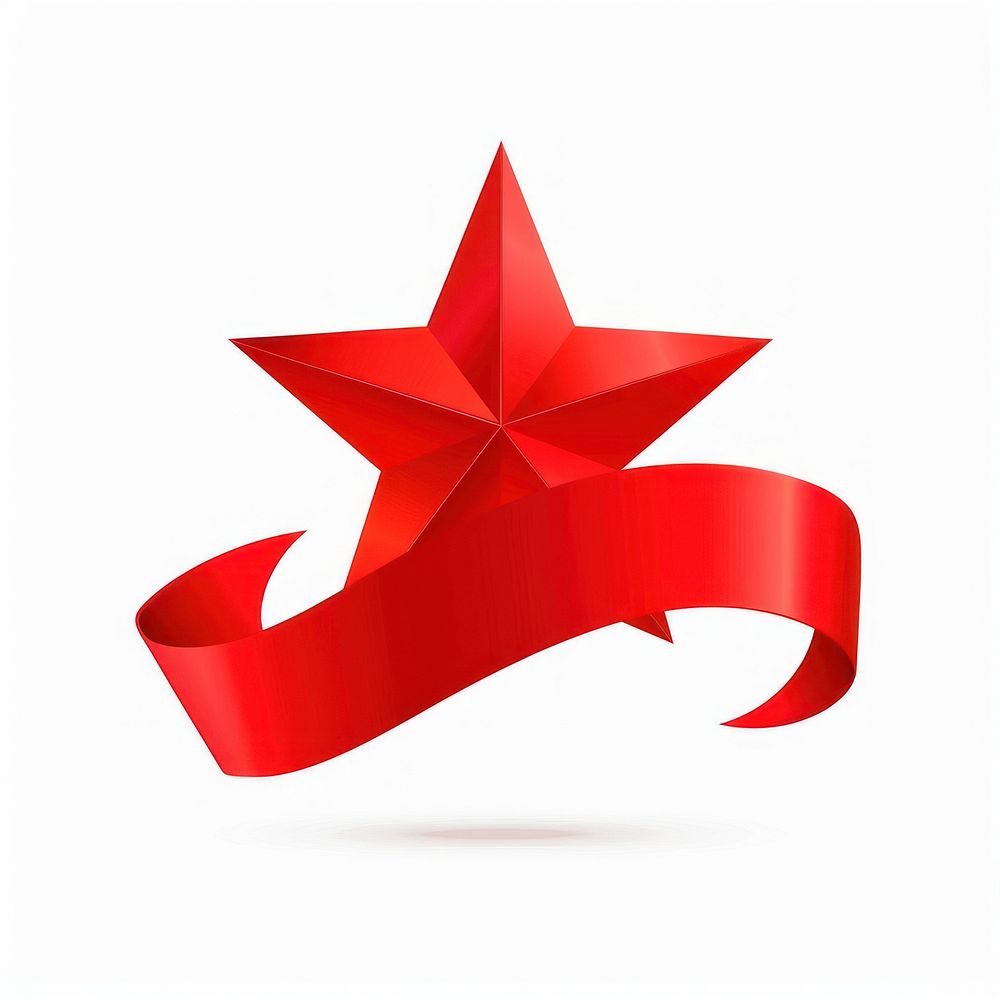 Star gradient Ribbon red award symbol logo star symbol.