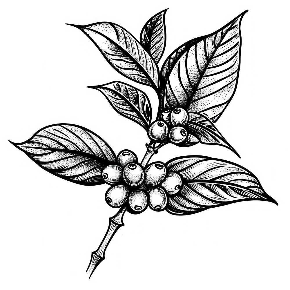 Coffee plant illustrated chandelier drawing.