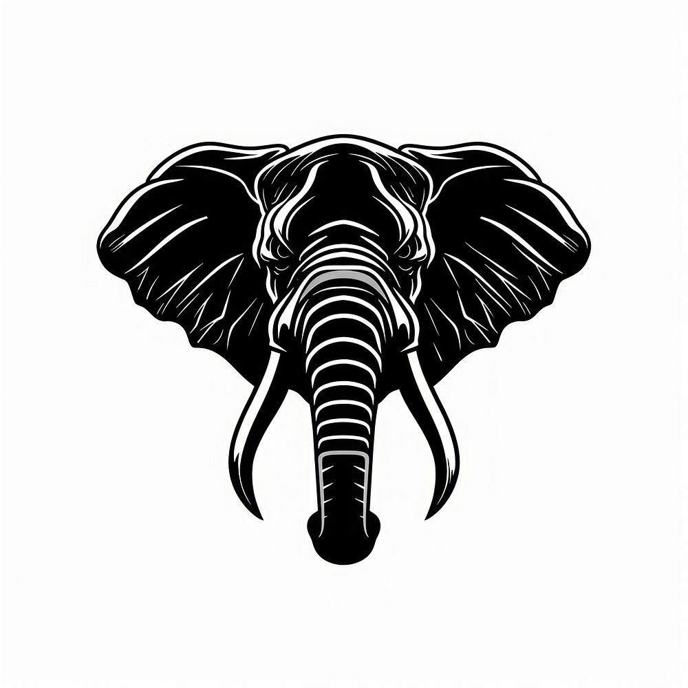 Elephant wildlife stencil animal.