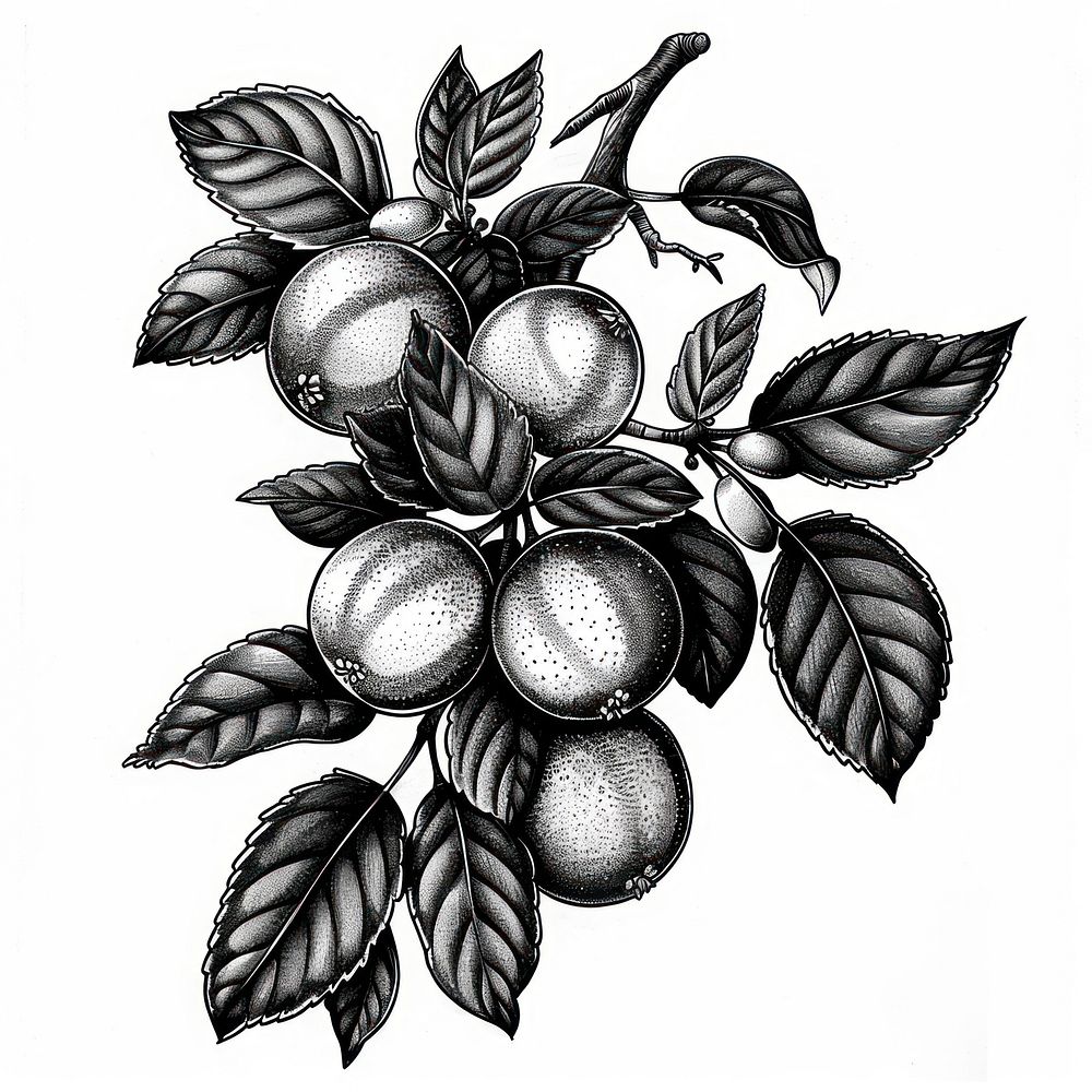Fruit plant illustrated chandelier drawing.
