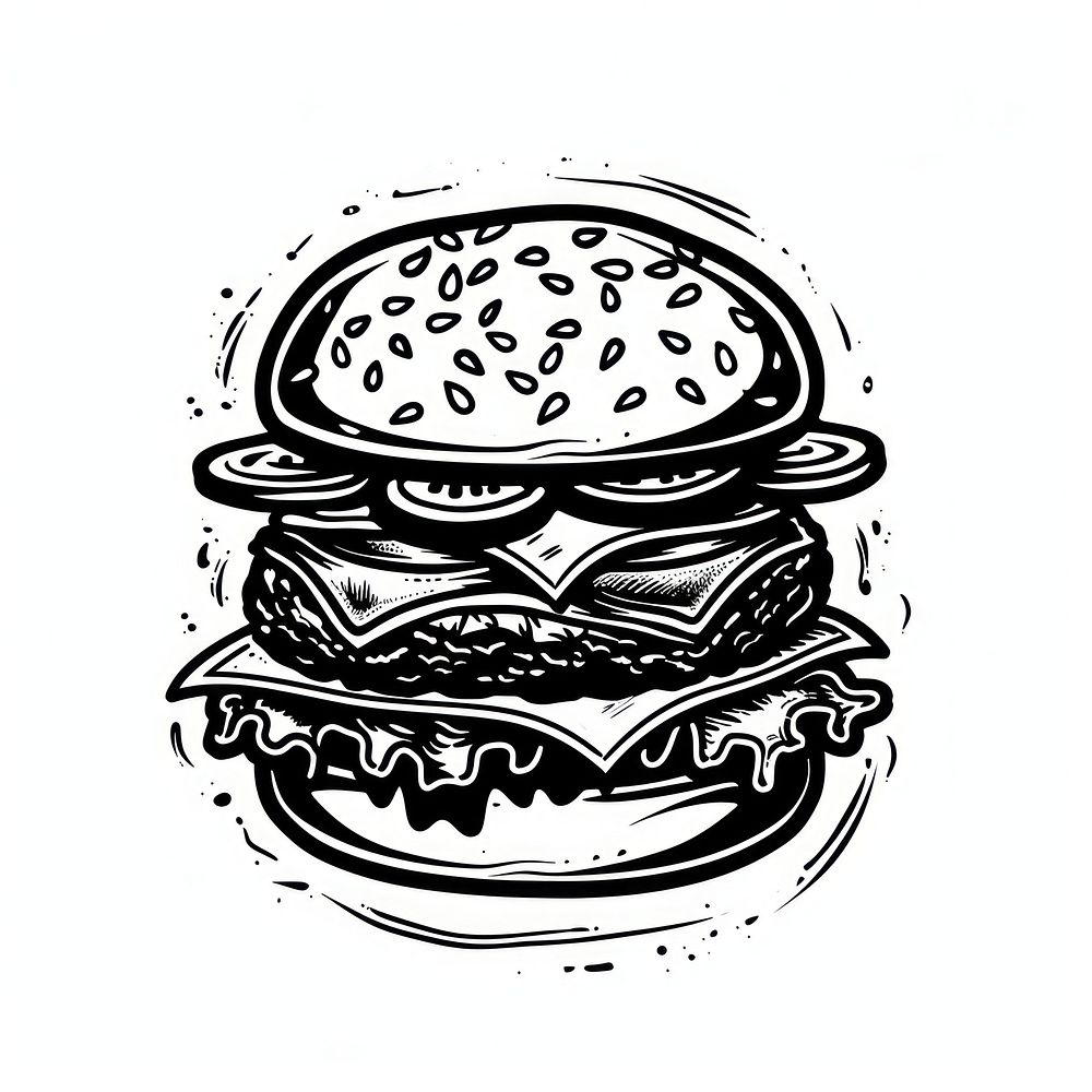 Hamburger logo illustrated drawing.