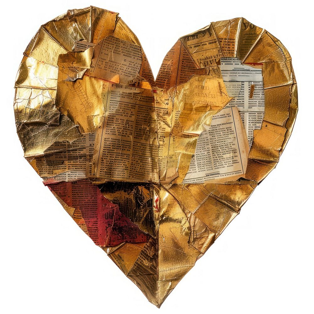 Heart shape collage cutouts aluminium symbol.
