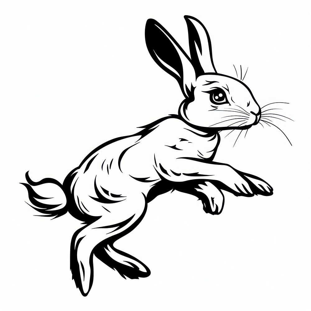 Jumping rabbit kangaroo stencil wallaby.
