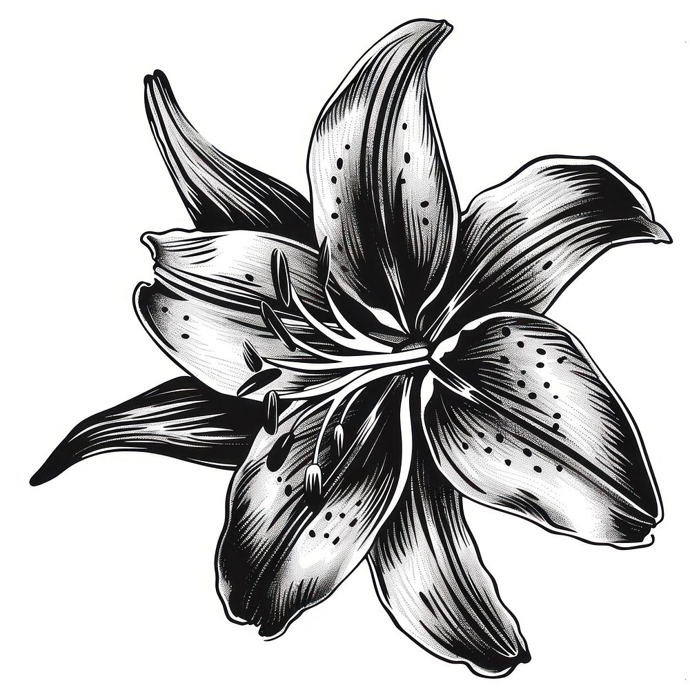 Lilly illustrated blossom drawing.