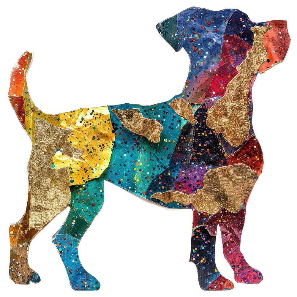 Dog shape collage cutouts animal mammal canine.