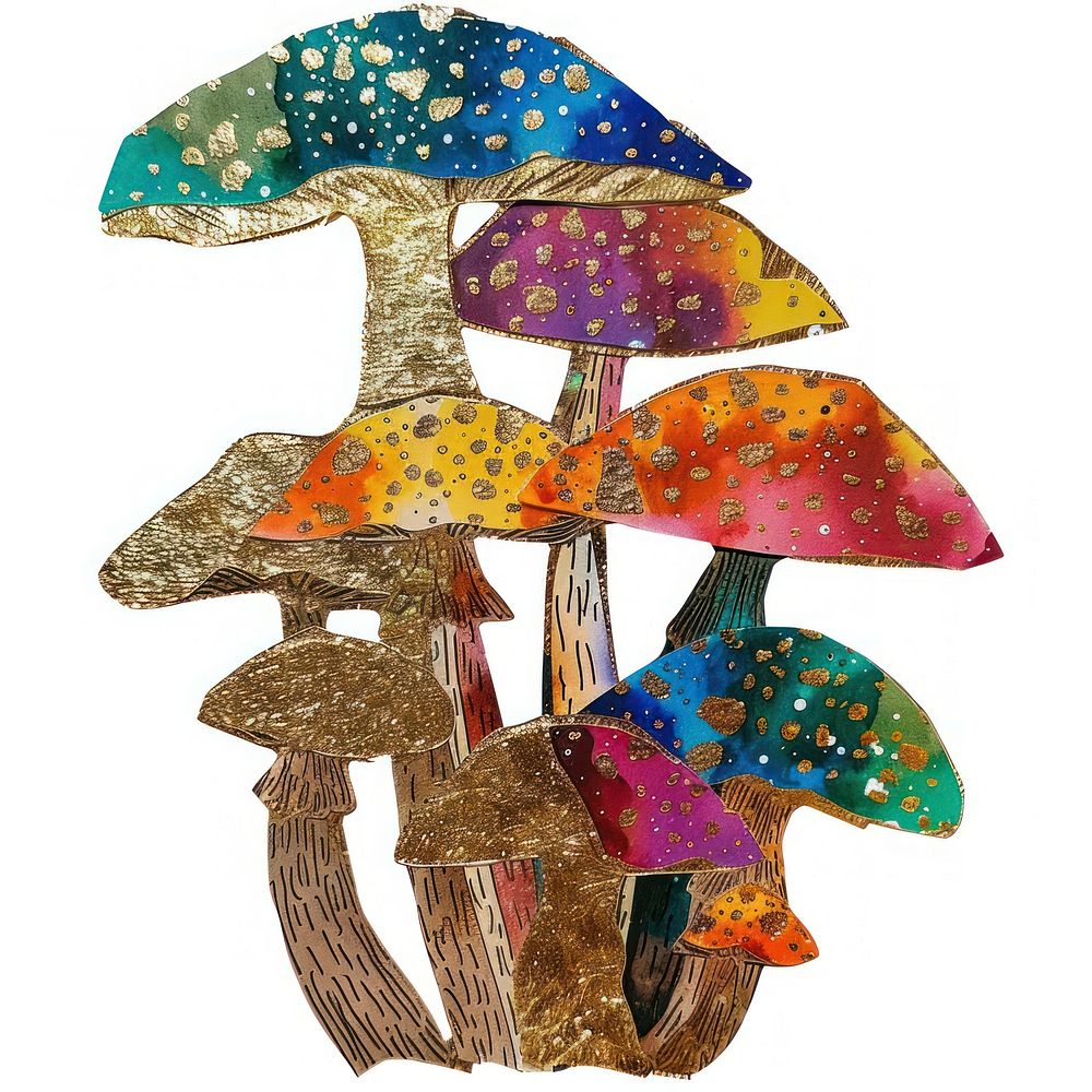 Mushroom shape collage cutouts accessories handicraft accessory.