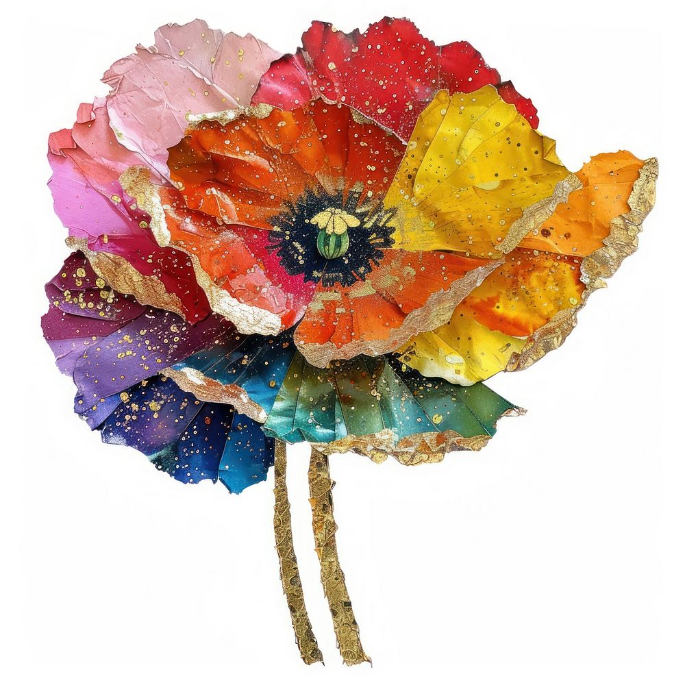 Poppy shape collage cutouts accessories accessory jewelry.