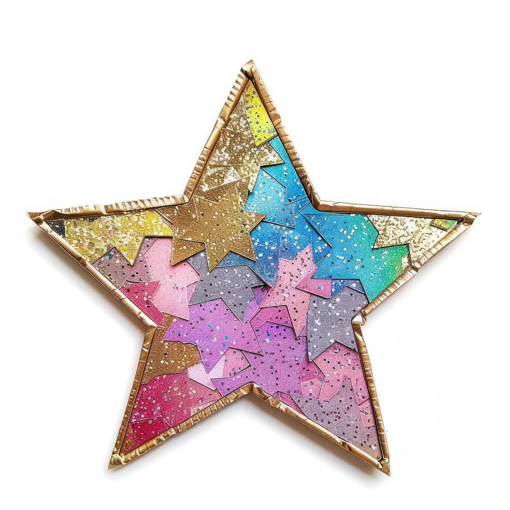 Star shape collage cutouts accessories accessory symbol.