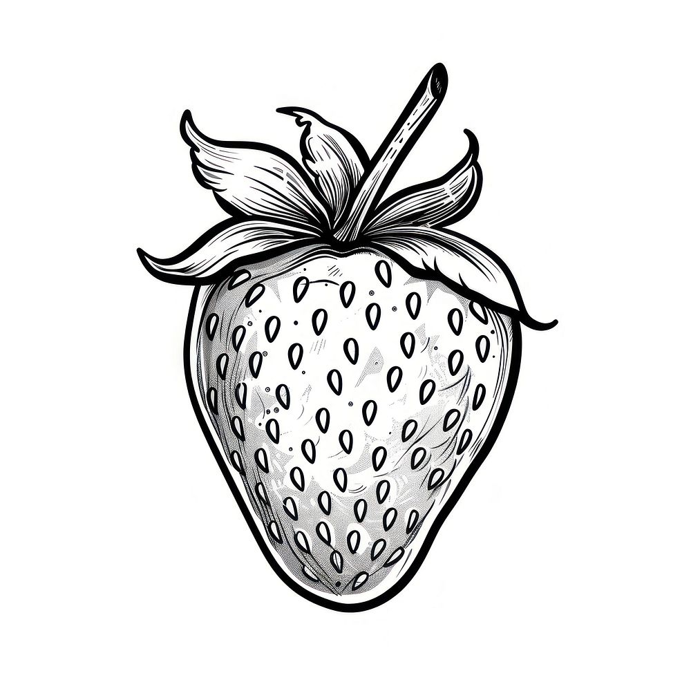 Strawberry illustrated produce drawing.
