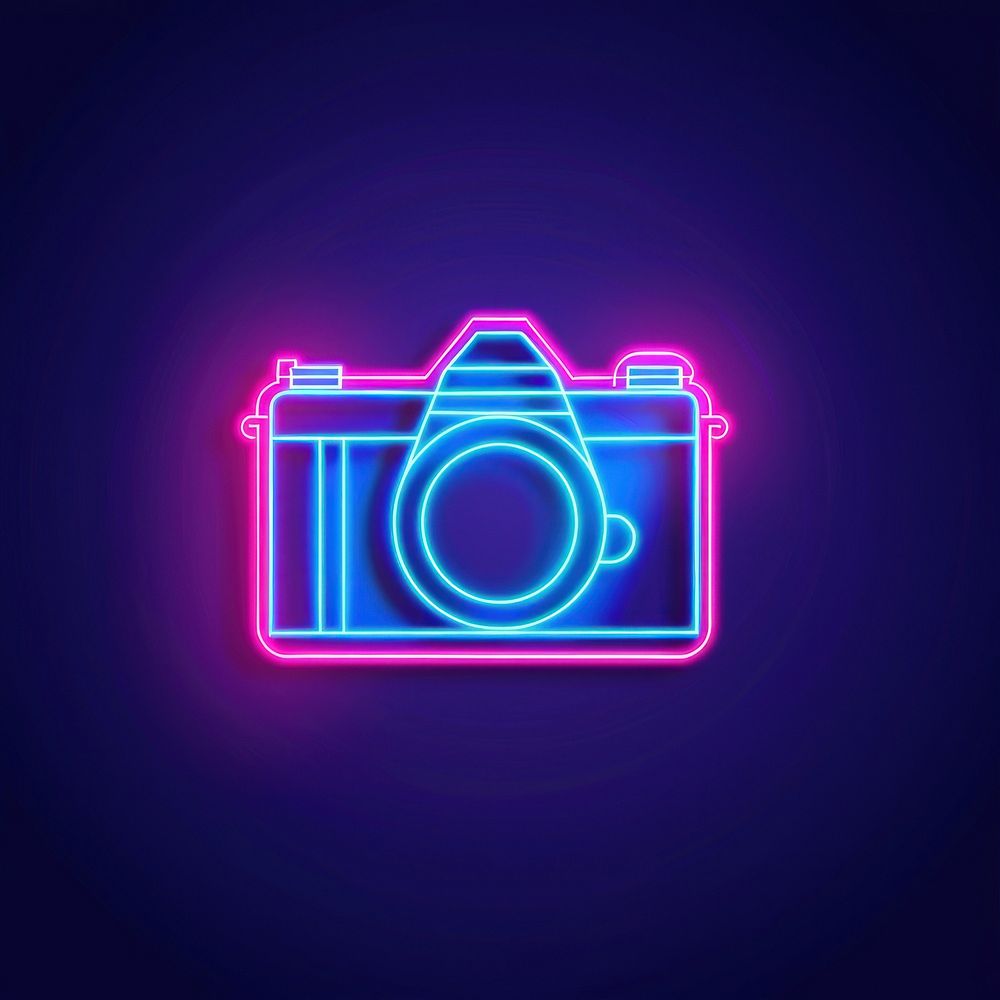 Camera neon light disk.