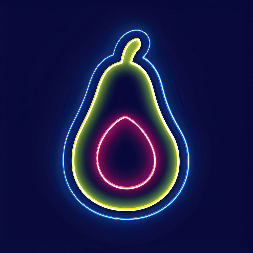 Avocado neon produce light.
