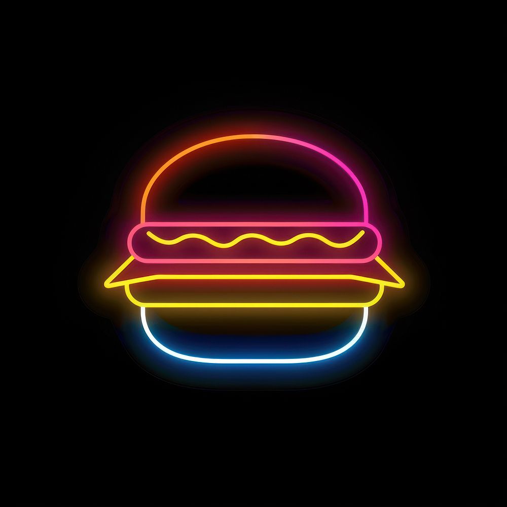 Burger neon astronomy outdoors.
