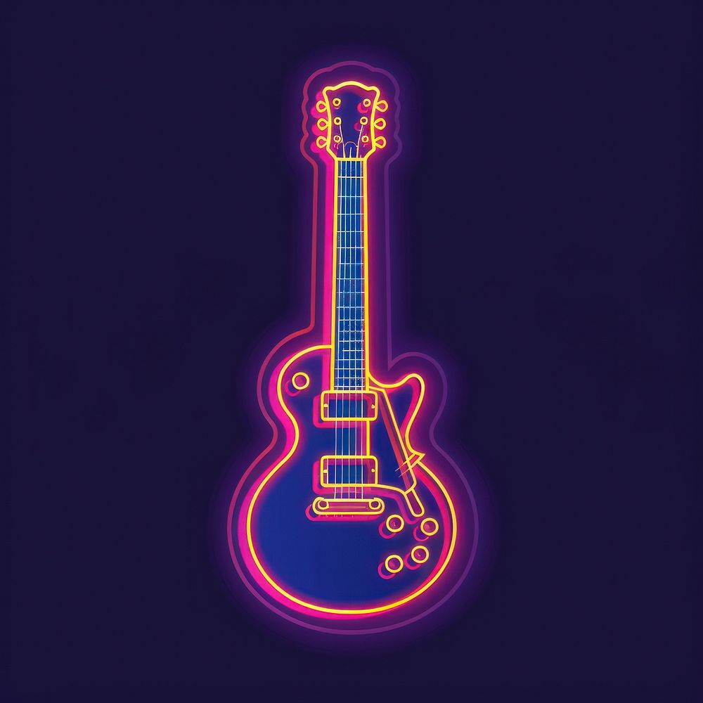 Guitar purple light musical instrument.