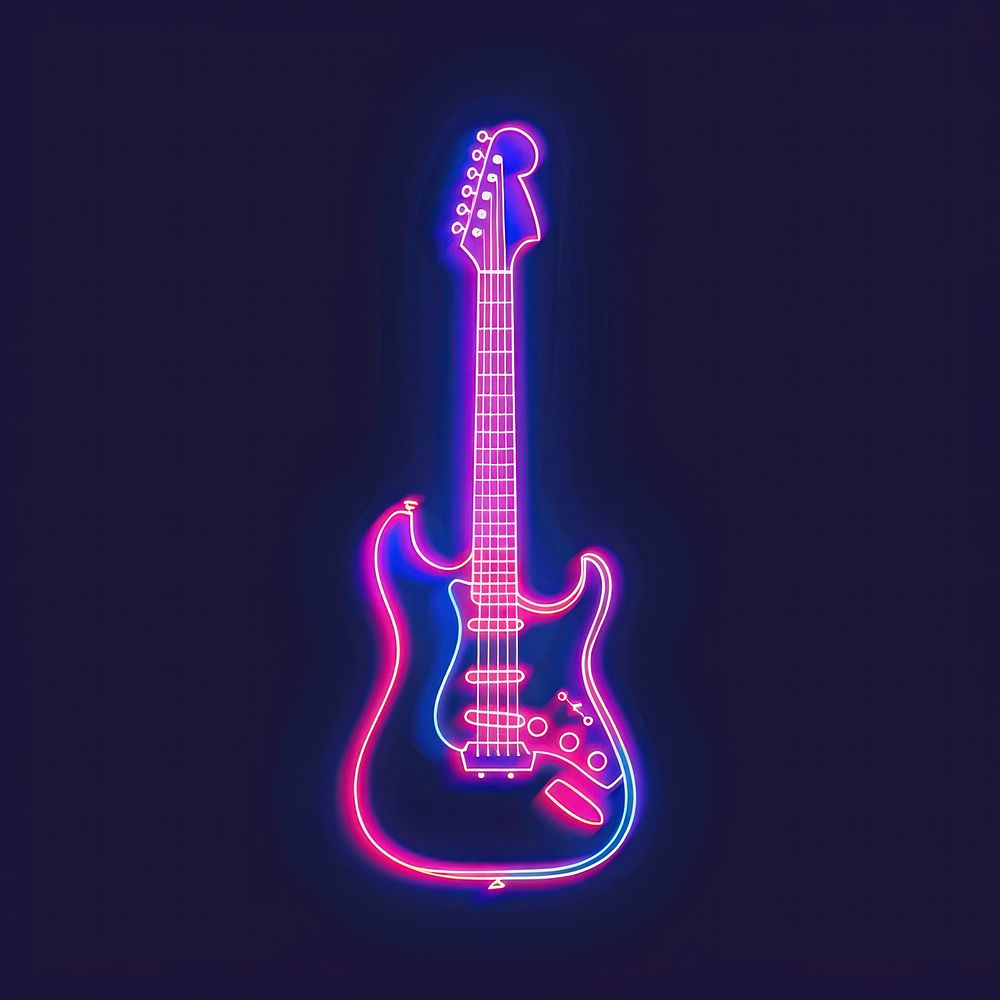 Guitar lighting purple musical instrument.