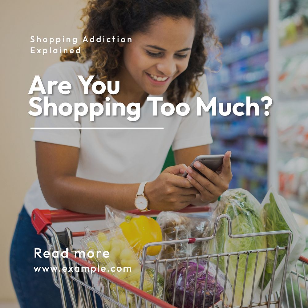 Shopping addiction Instagram post template