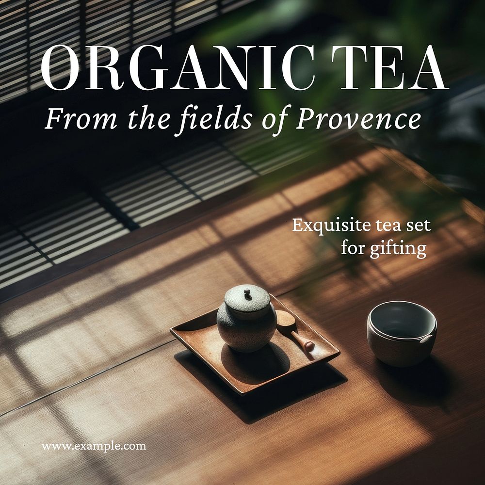 Organic tea Facebook post template