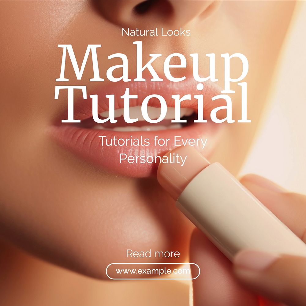 Makeup tutorial Facebook post template