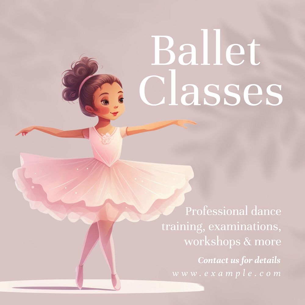 Ballet classes Instagram post template