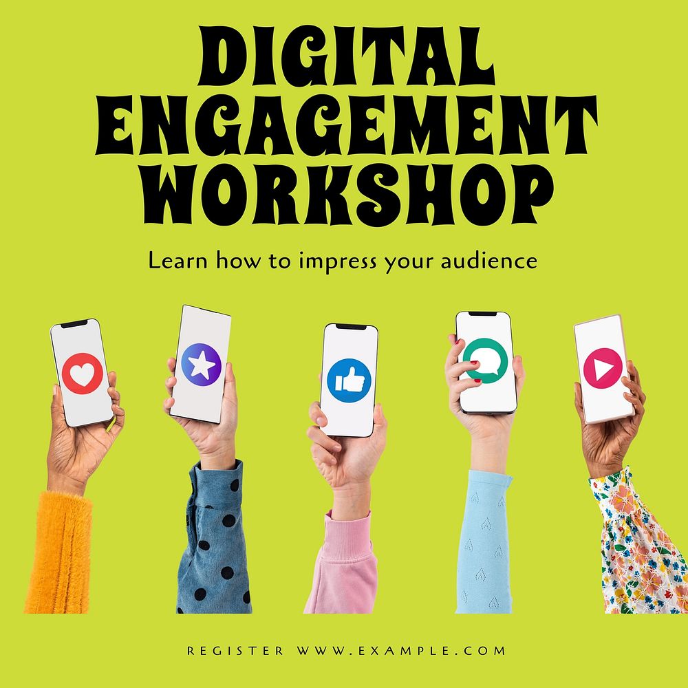 Digital engagement workshop Instagram post template  