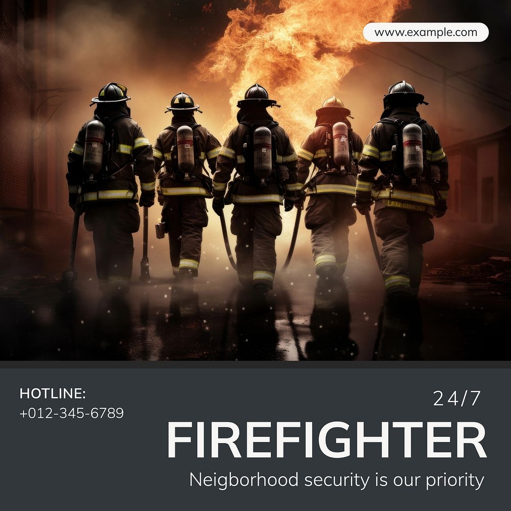 Firefighter service Facebook post template