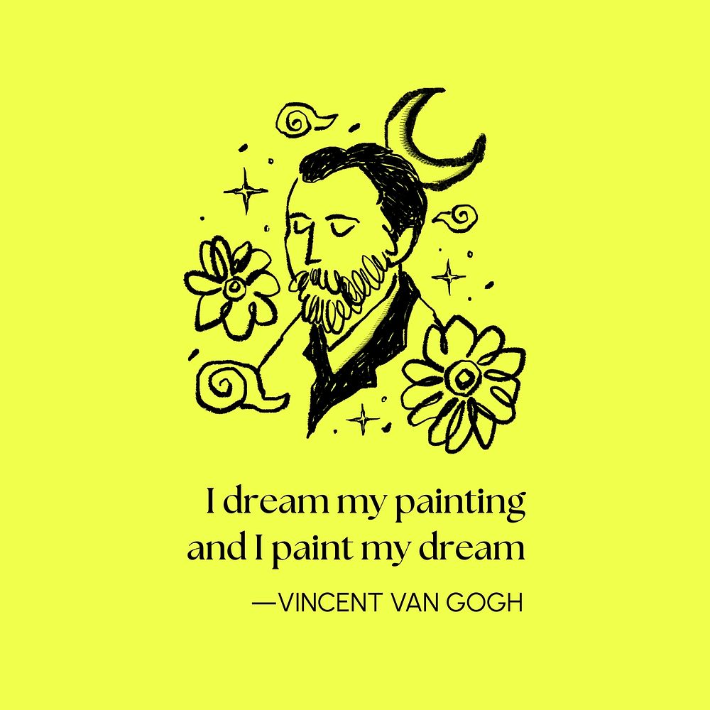 Van Gogh quote Instagram post template
