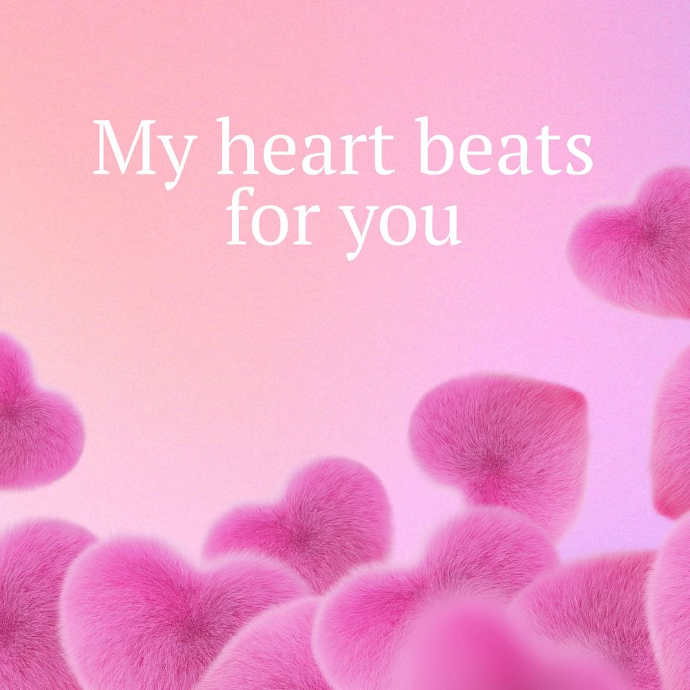 My heart beats for you Instagram post template