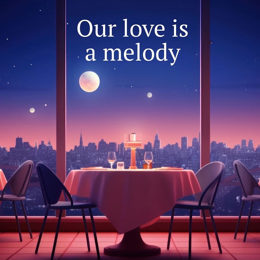 Our love is a melody Instagram post template