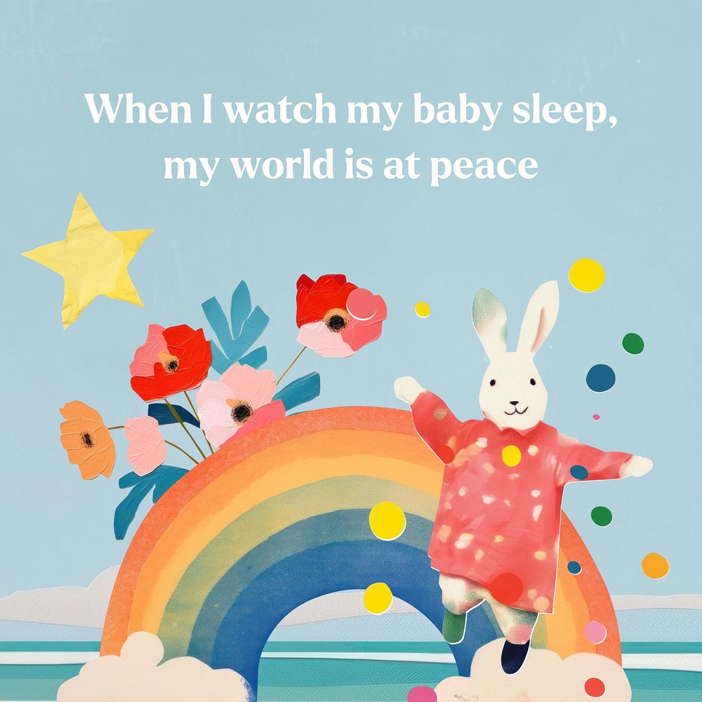 Sleeping baby quote Instagram post template