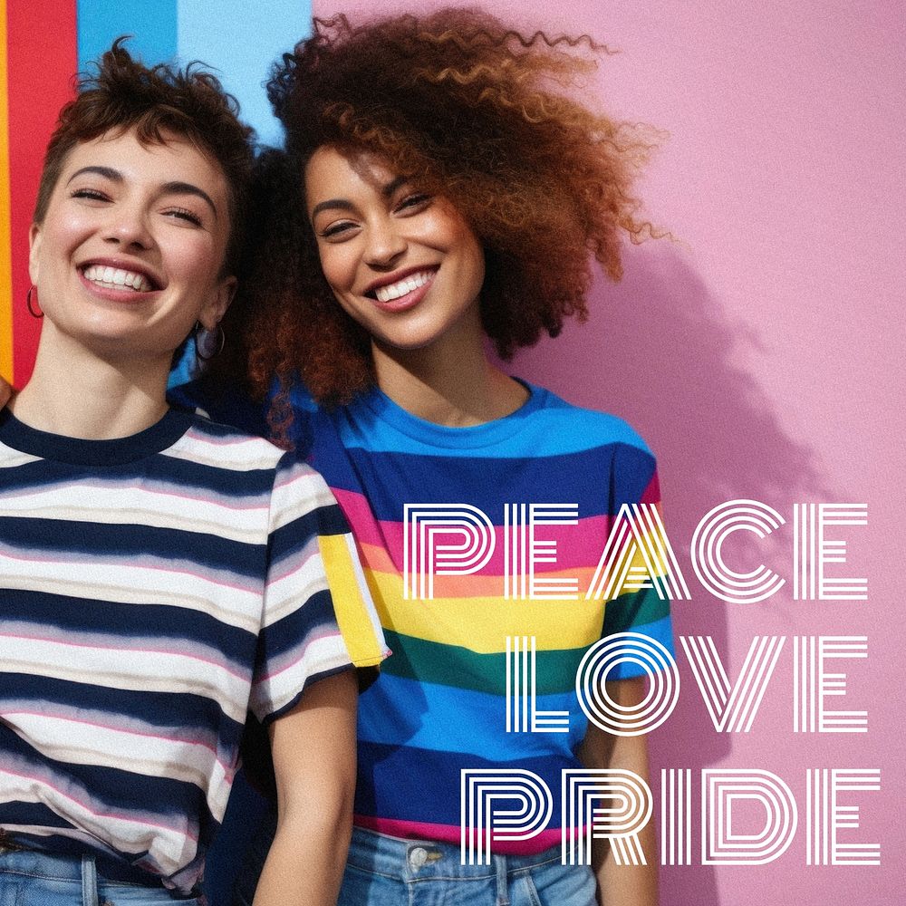 Peace love pride Instagram post template