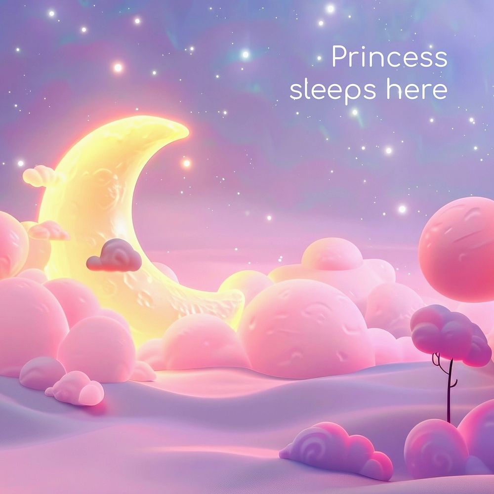 Princess sleeps here Instagram post template