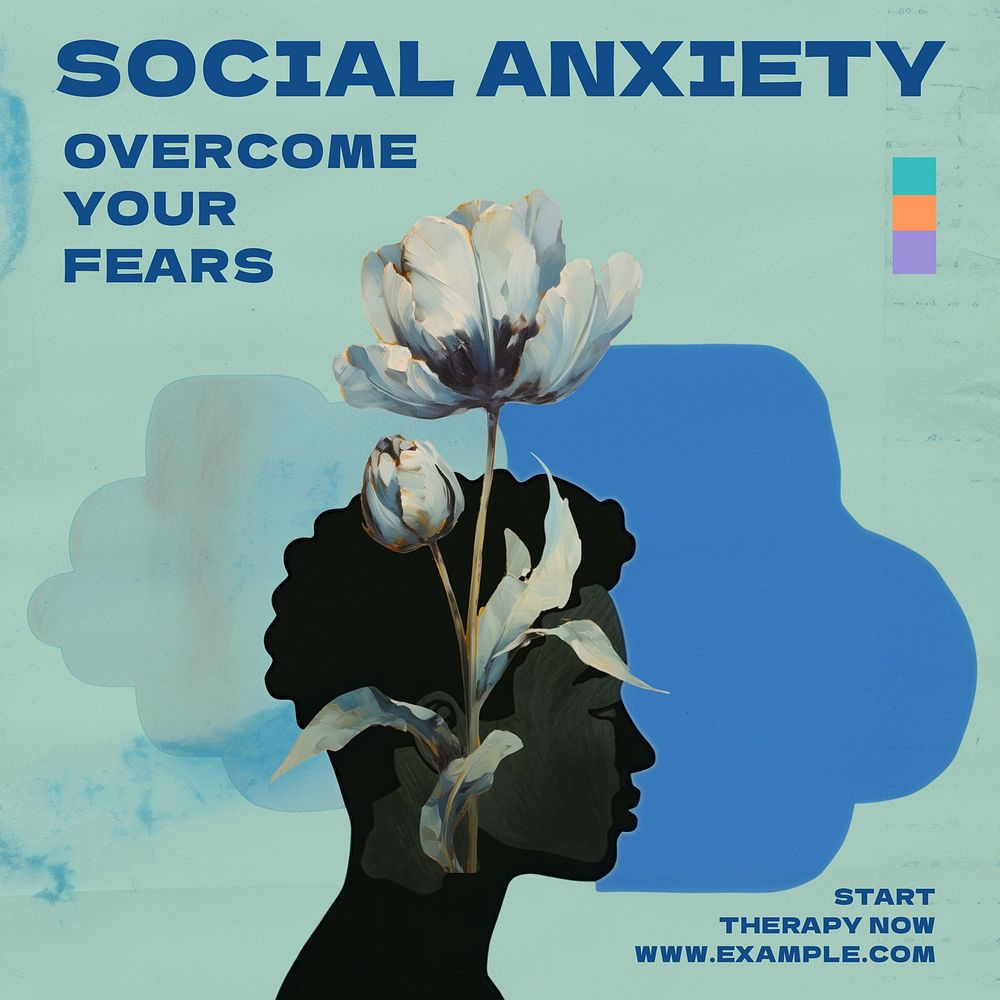 Social anxiety Facebook post template
