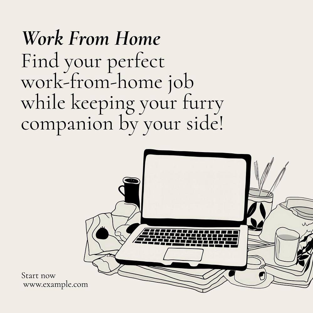 Work from home Instagram post template