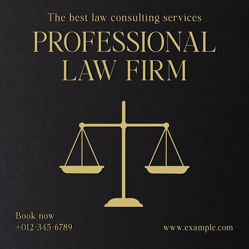 Professional law firm Instagram post template