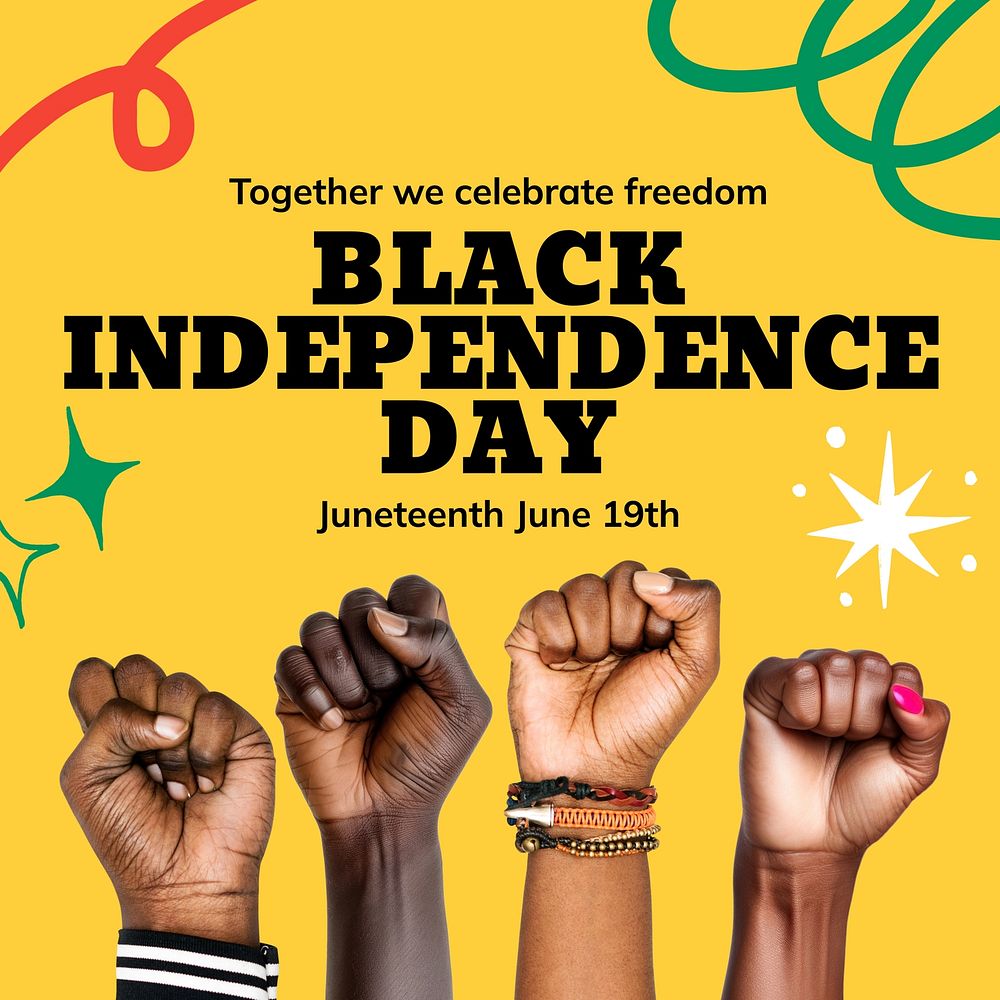 Black independence day Instagram post template