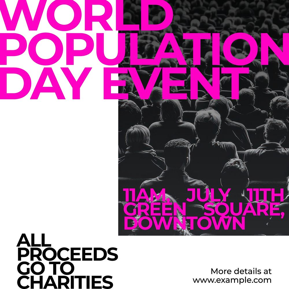 Population day event Instagram post template