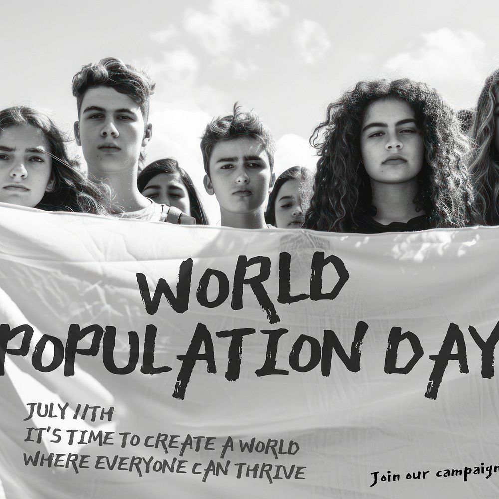 World population day Instagram post template