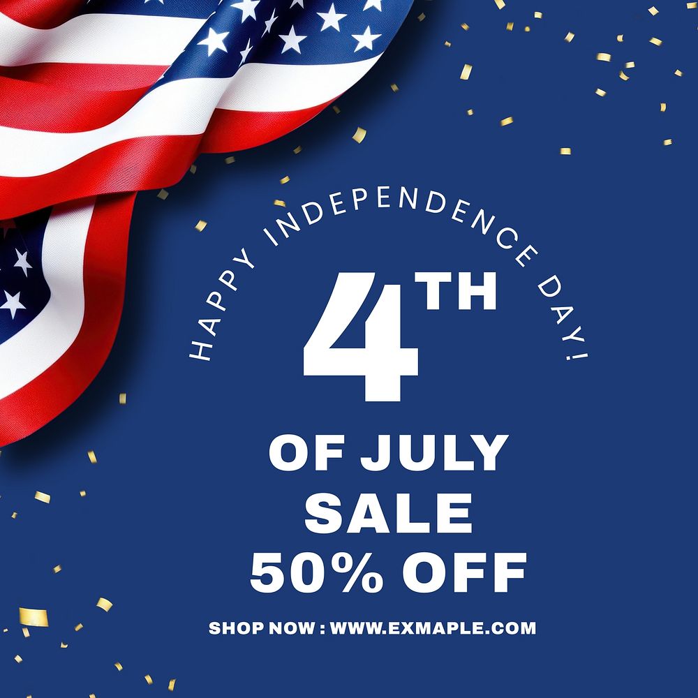 4th of July sale Instagram post template