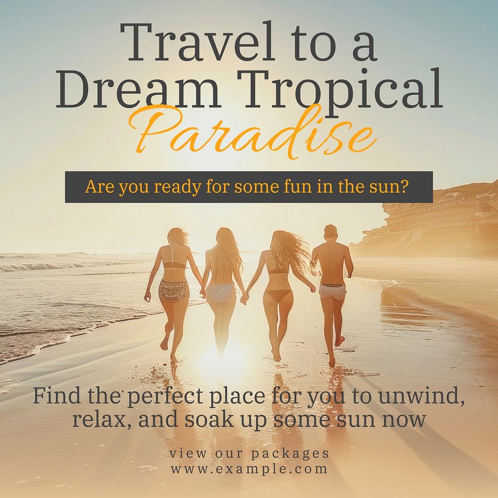 Travel & summer paradise Instagram post template