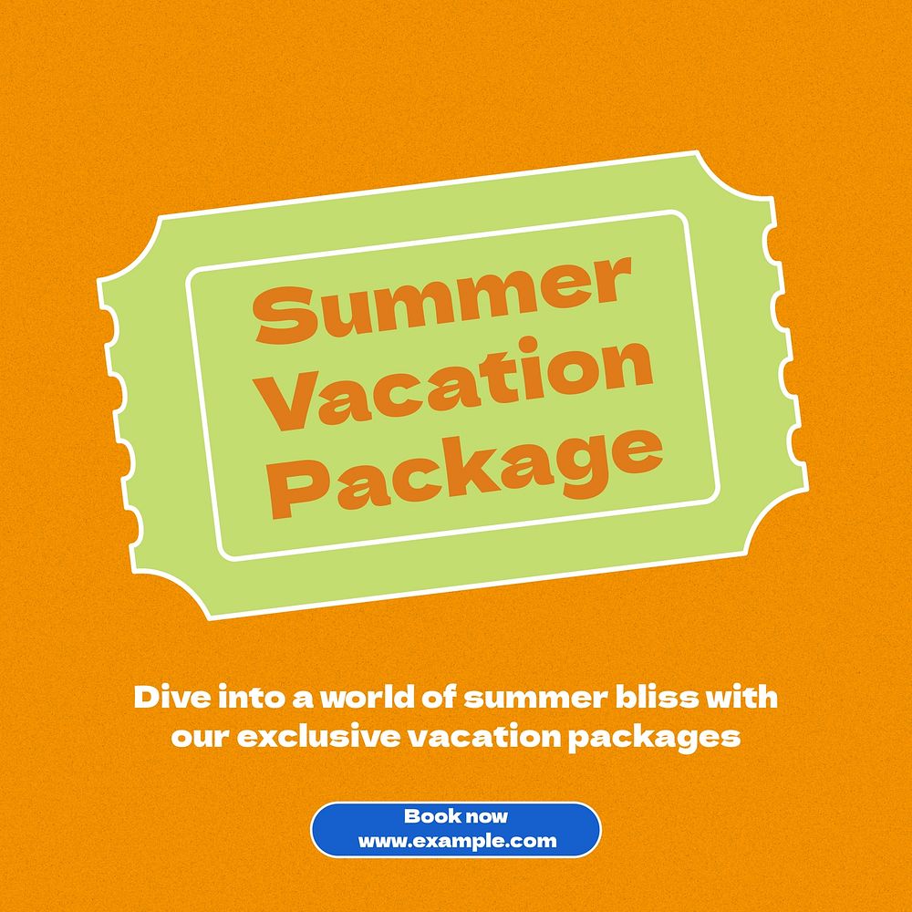 Vacation package Instagram post template